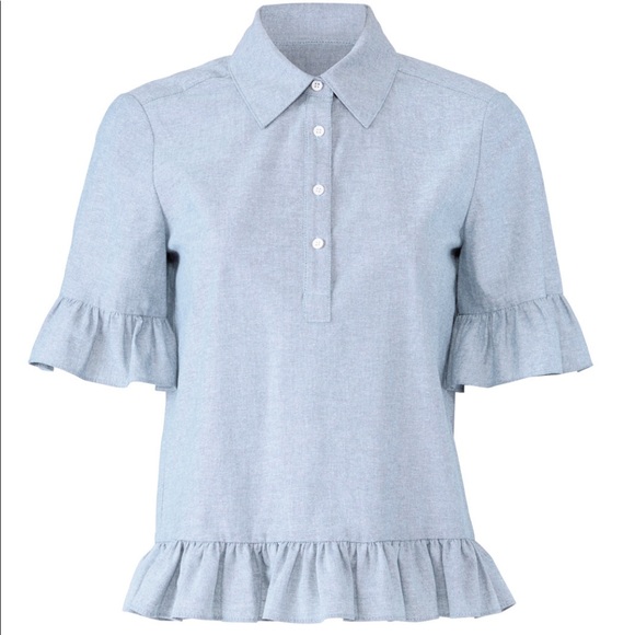 Likely Blue Ruffle Shirt - Picture 1 of 4